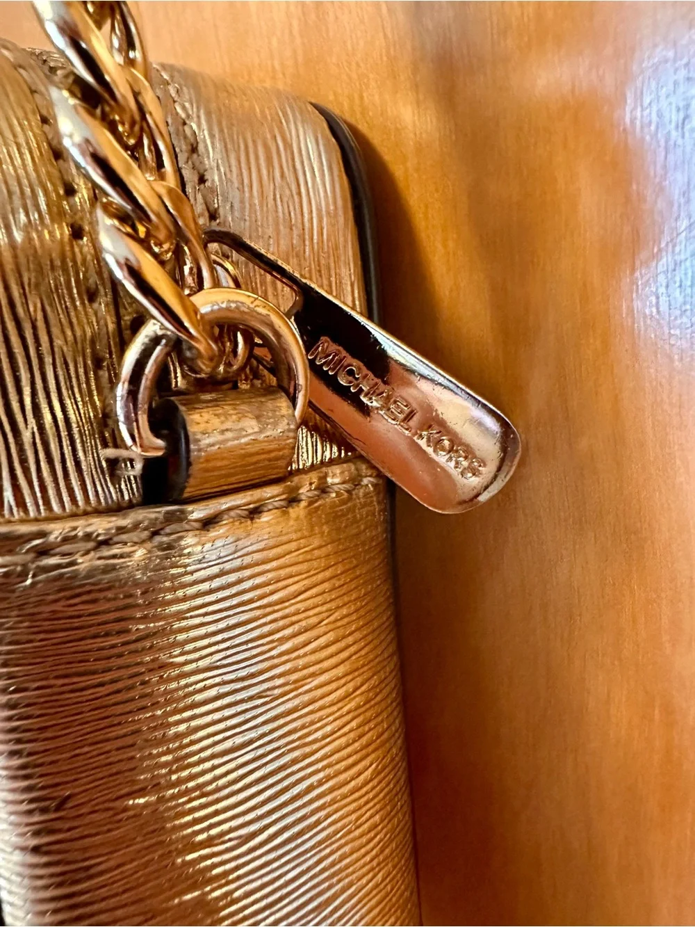 Michael Kors Rose Gold Chain Strap Crossbody Bag